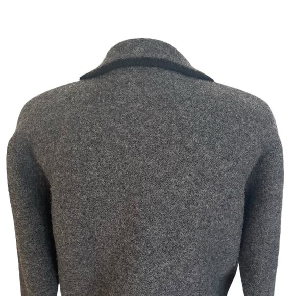 Herman GEIST Sweater Cardigan Blazer Boiled Wool Sz PM Petite Grey Black Vintage - Picture 6 of 9